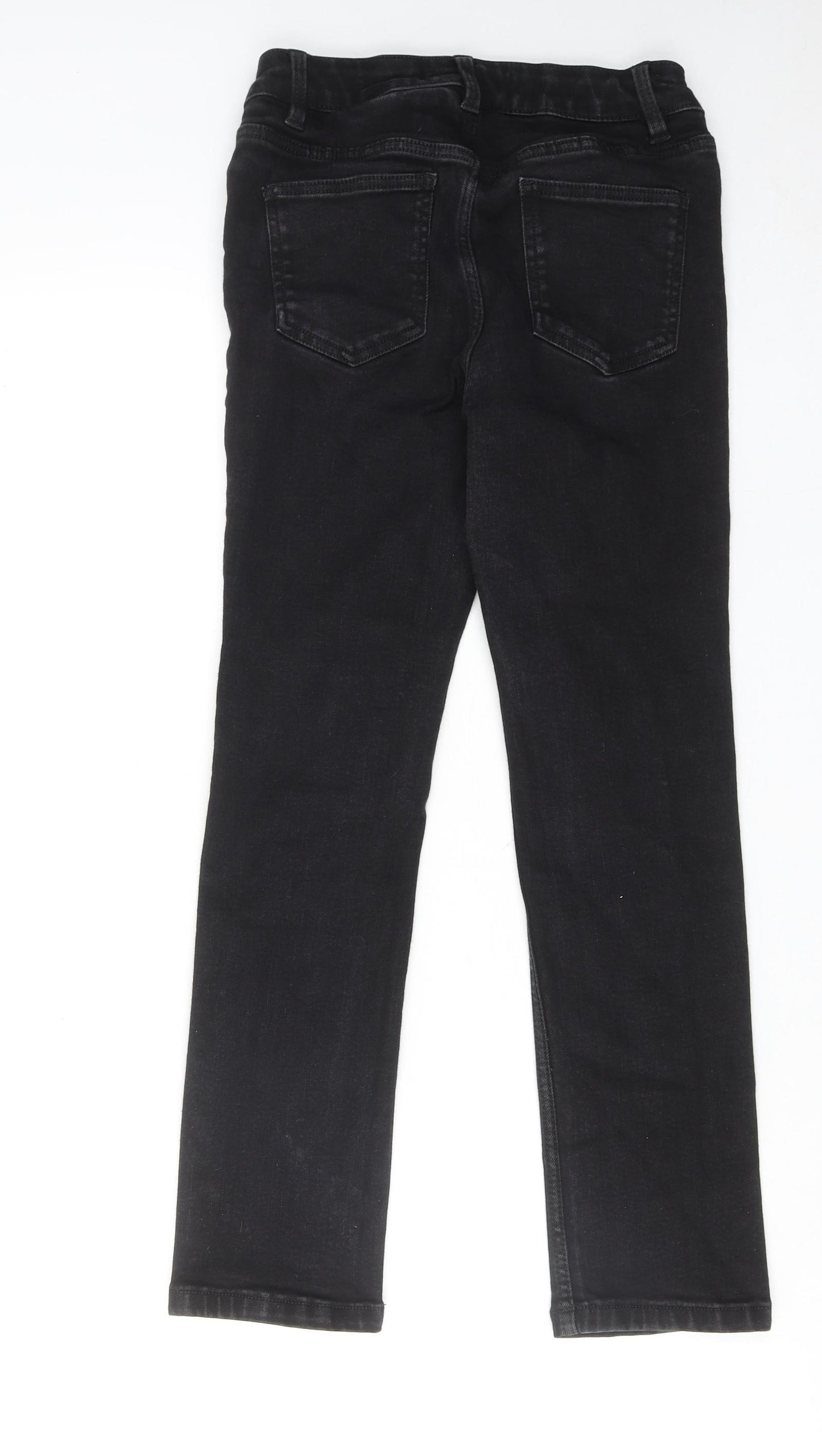 NEXT Womens Black Cotton Straight Jeans Size 12 Regular Zip