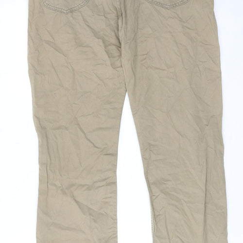 Lee Mens Beige Cotton Trousers Size 34 in L32 in Regular Zip