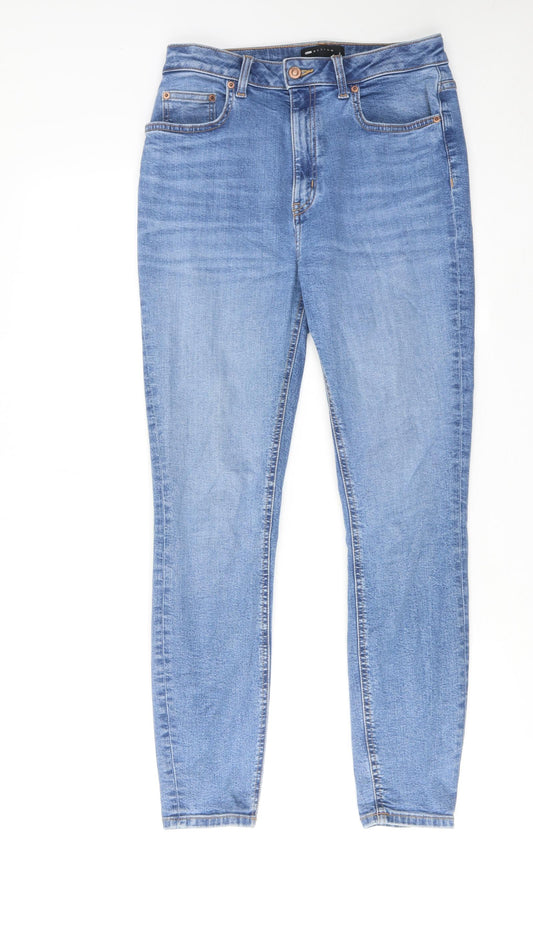 ASOS Womens Blue Cotton Skinny Jeans Size 28 in L30 in Regular Zip
