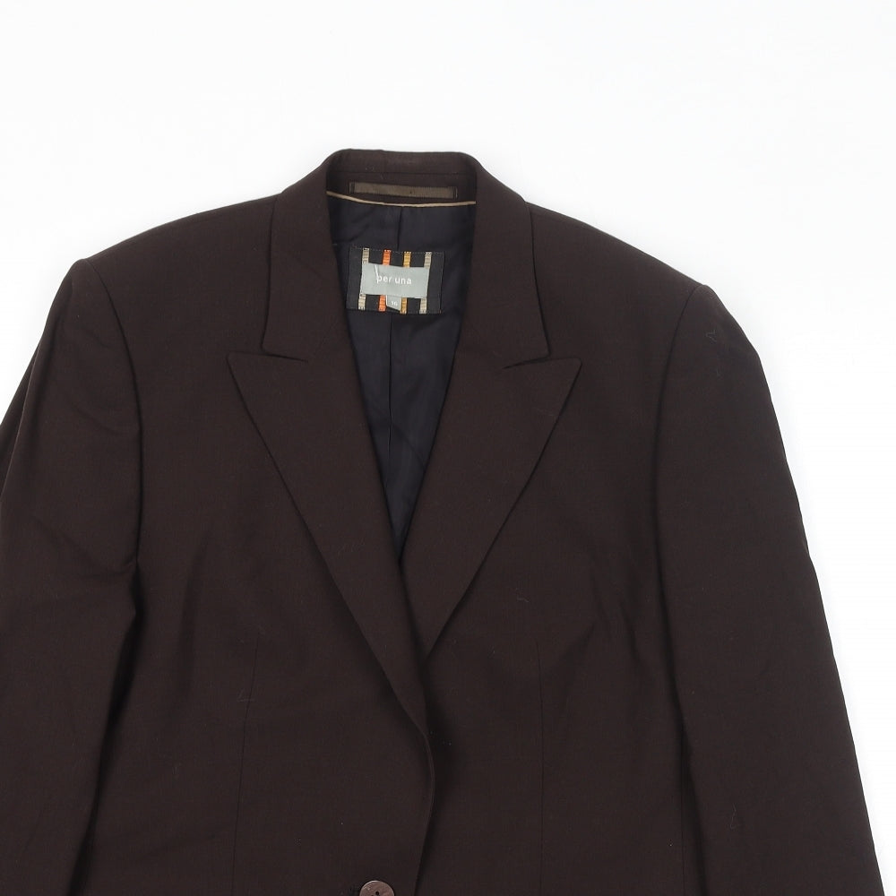 Per Una Womens Brown Wool Jacket Suit Jacket Size 16
