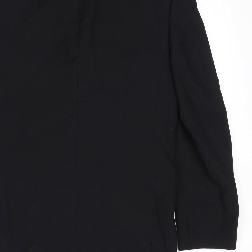 Fellini Mens Black Wool Tuxedo Suit Jacket Size 36 Regular - Shoulder Pads
