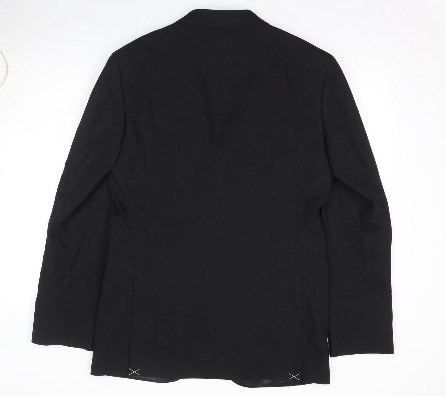 Marks and Spencer Mens Black Polyester Tuxedo Suit Jacket Size 38 Regular - Shoulder Pads