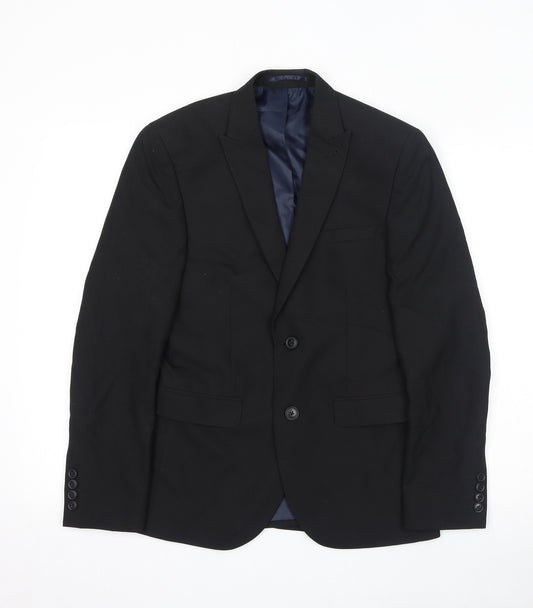 NEXT Mens Black Polyester Jacket Suit Jacket Size 36 Regular