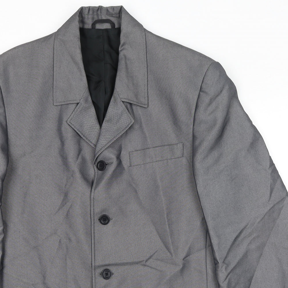 Stonebridge Mens Grey Polyester Jacket Blazer Size 38 Regular
