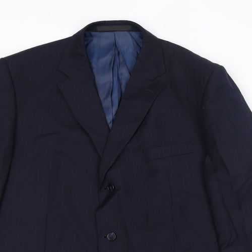 Marks and Spencer Mens Blue Wool Jacket Suit Jacket Size 44 Regular - Shoulder Pads