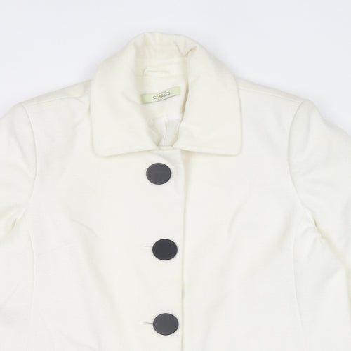 Classics Womens White Pea Coat Coat Size 14 Button