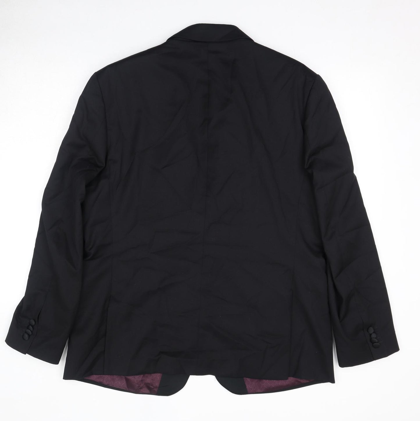 ALEXANDRE OF ENGLAND Mens Black Wool Jacket Suit Jacket Size 46 Regular