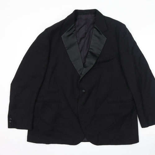 Alexandre Mens Black Wool Tuxedo Suit Jacket Size 44 Regular - Shoulder Pads