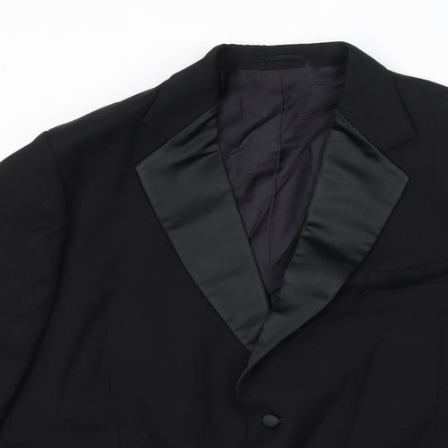 Alexandre Mens Black Wool Tuxedo Suit Jacket Size 44 Regular - Shoulder Pads