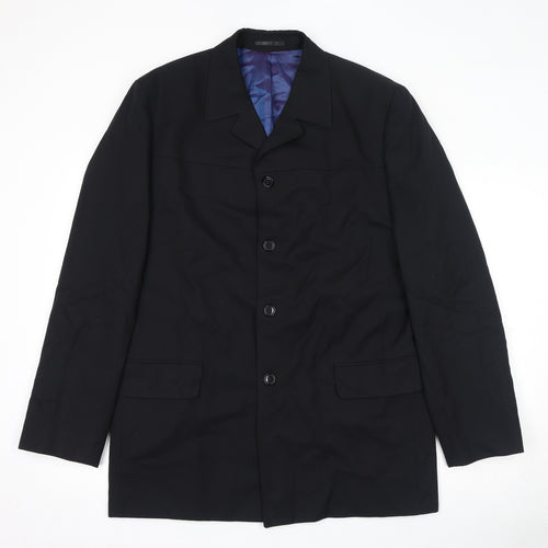 NEXT Mens Black Polyester Jacket Blazer Size 42 Regular - Shoulder Pads