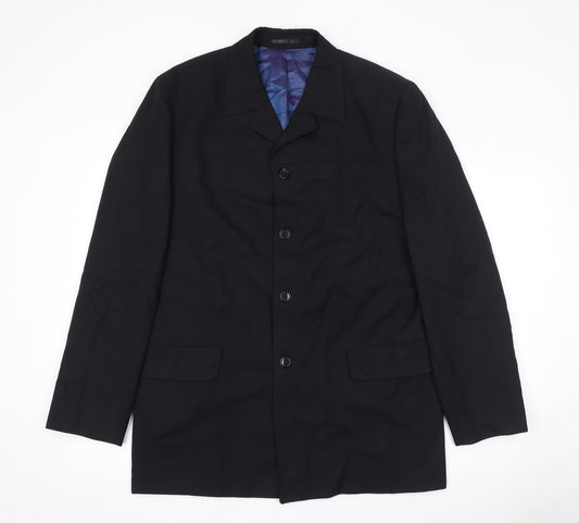 NEXT Mens Black Polyester Jacket Blazer Size 42 Regular - Shoulder Pads
