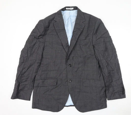 Marks and Spencer Mens Grey Wool Jacket Blazer Size 40 Regular