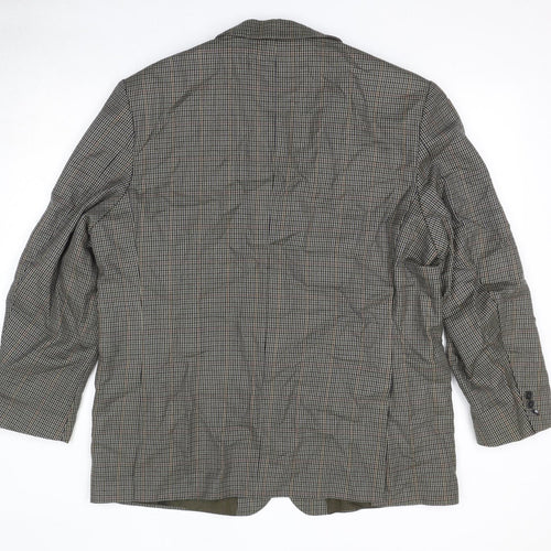Wellington Mens Multicoloured Geometric Wool Jacket Suit Jacket Size 46 Regular