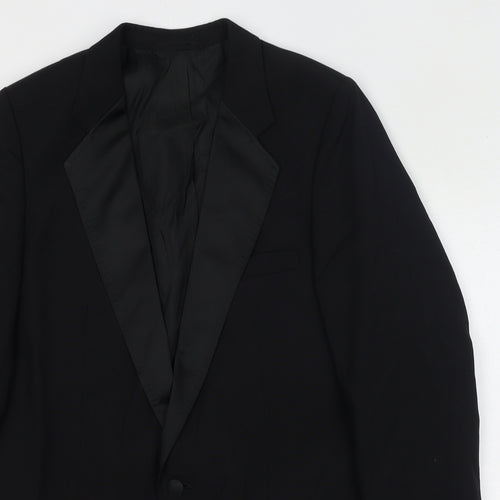 Hepworths Mens Black Polyester Tuxedo Suit Jacket Size 38 Regular