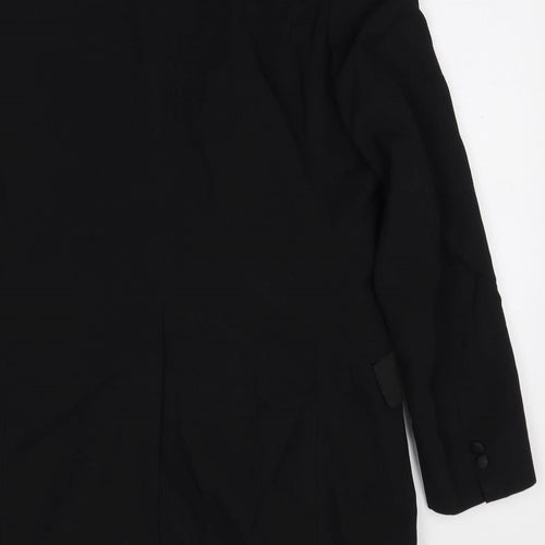 Hepworths Mens Black Polyester Tuxedo Suit Jacket Size 38 Regular