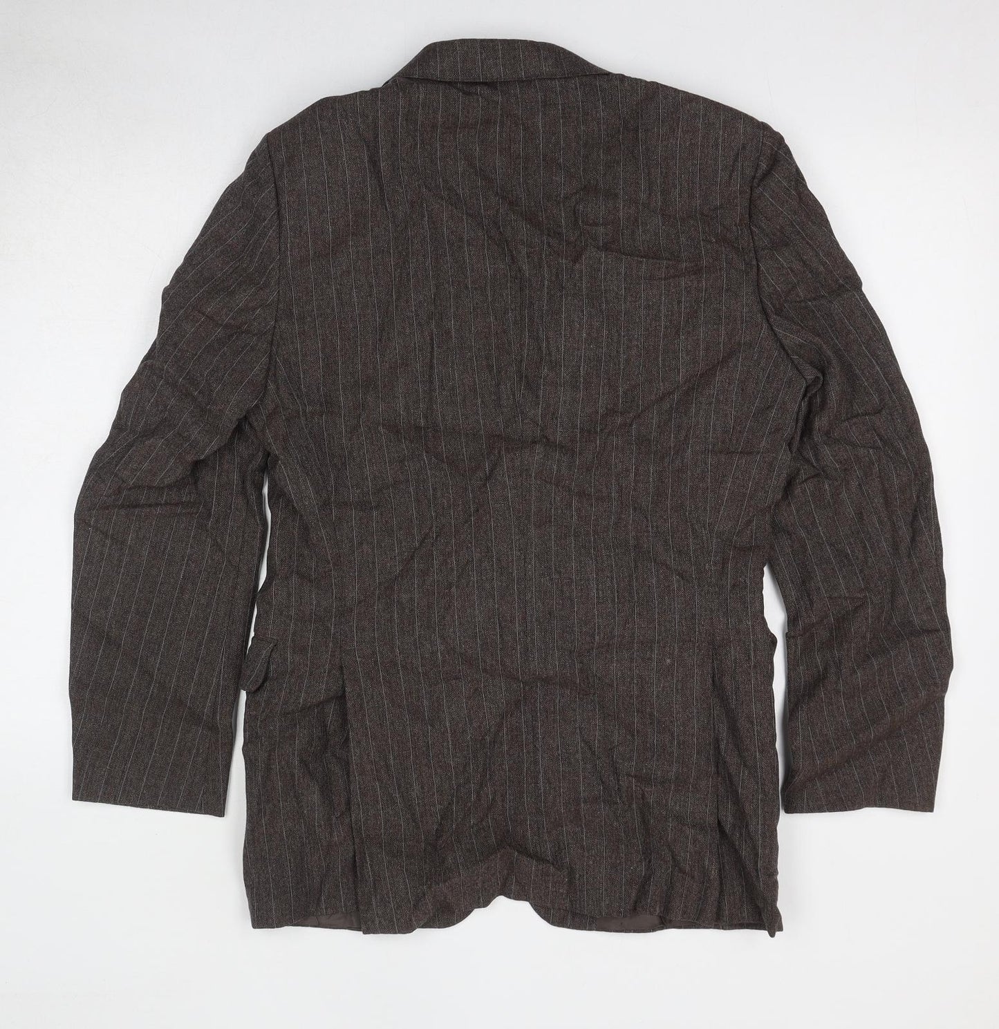 Jaeger Mens Brown Striped Wool Jacket Suit Jacket Size 40 Regular