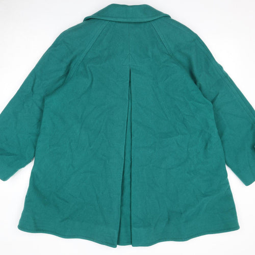 Jaeger Womens Green Overcoat Jacket Size 8 Button