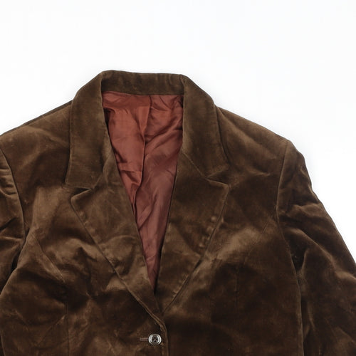 Ditto Womens Brown Jacket Blazer Size 18 Button