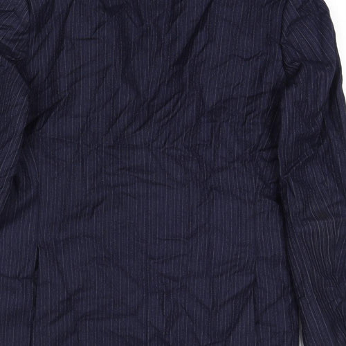 Jaeger Mens Blue Striped Wool Jacket Suit Jacket Size 40 Regular