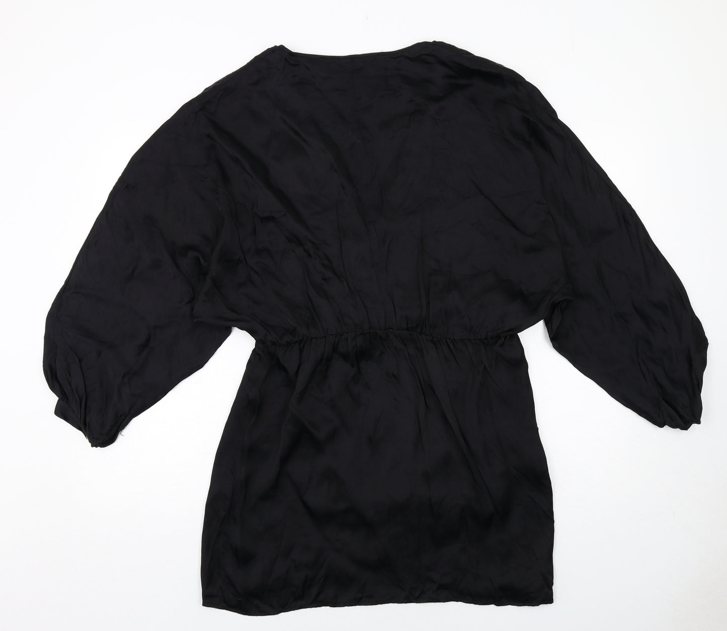 Zara Womens Black Viscose A-Line Size XL V-Neck Pullover