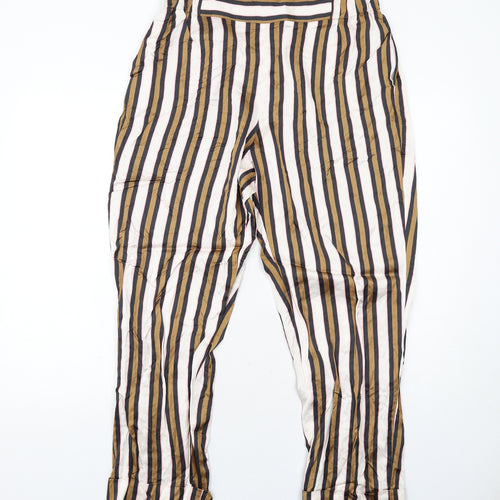 Massimo Dutti Womens Multicoloured Striped Viscose Trousers Size 14 Regular