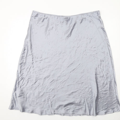 Marks and Spencer Womens Grey Viscose A-Line Skirt Size 24