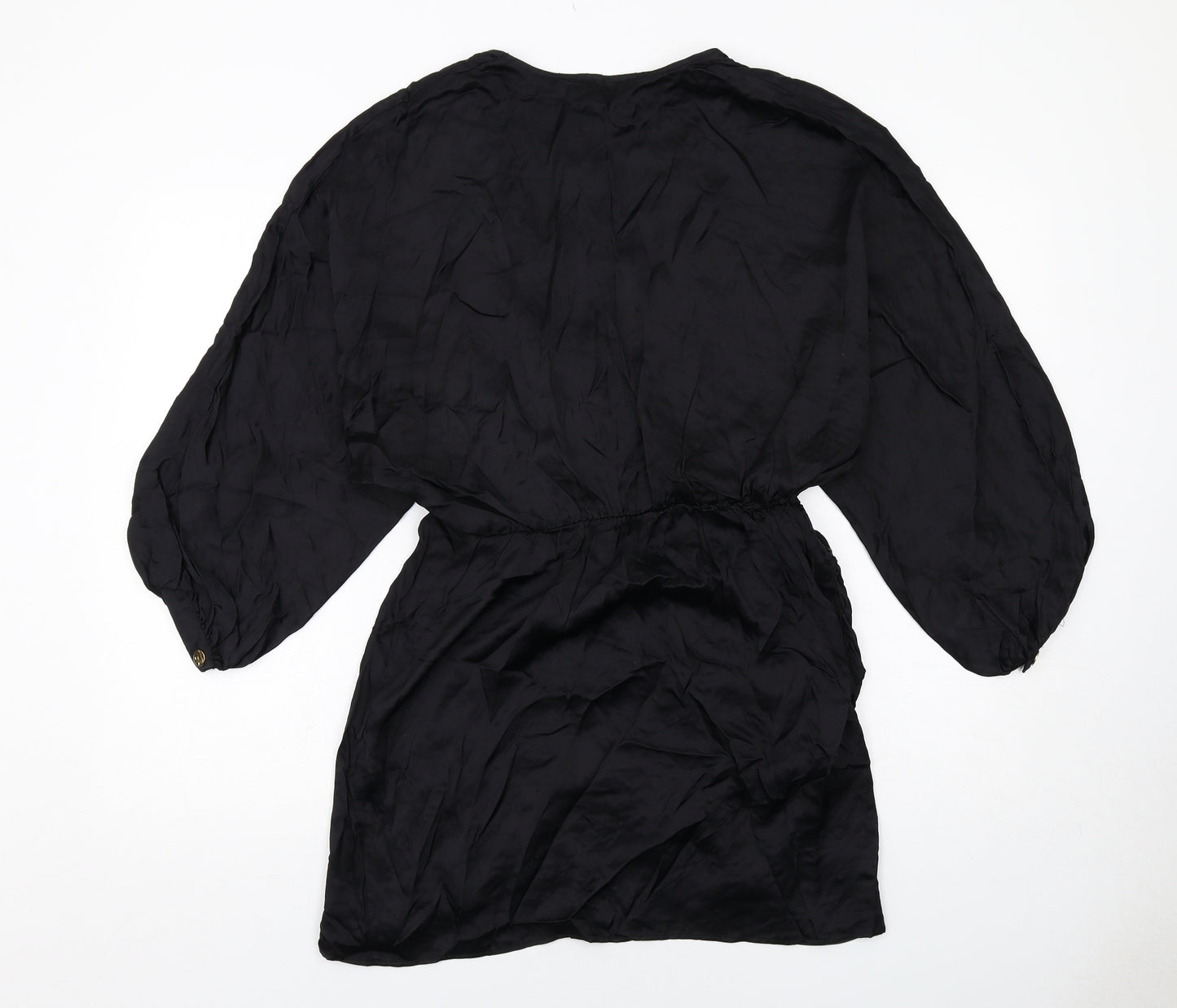 Zara Womens Black Viscose A-Line Size M V-Neck Pullover