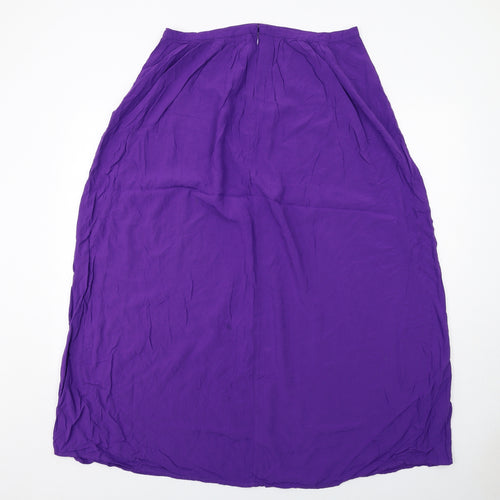 New Look Womens Purple Viscose A-Line Skirt Size 16 Zip