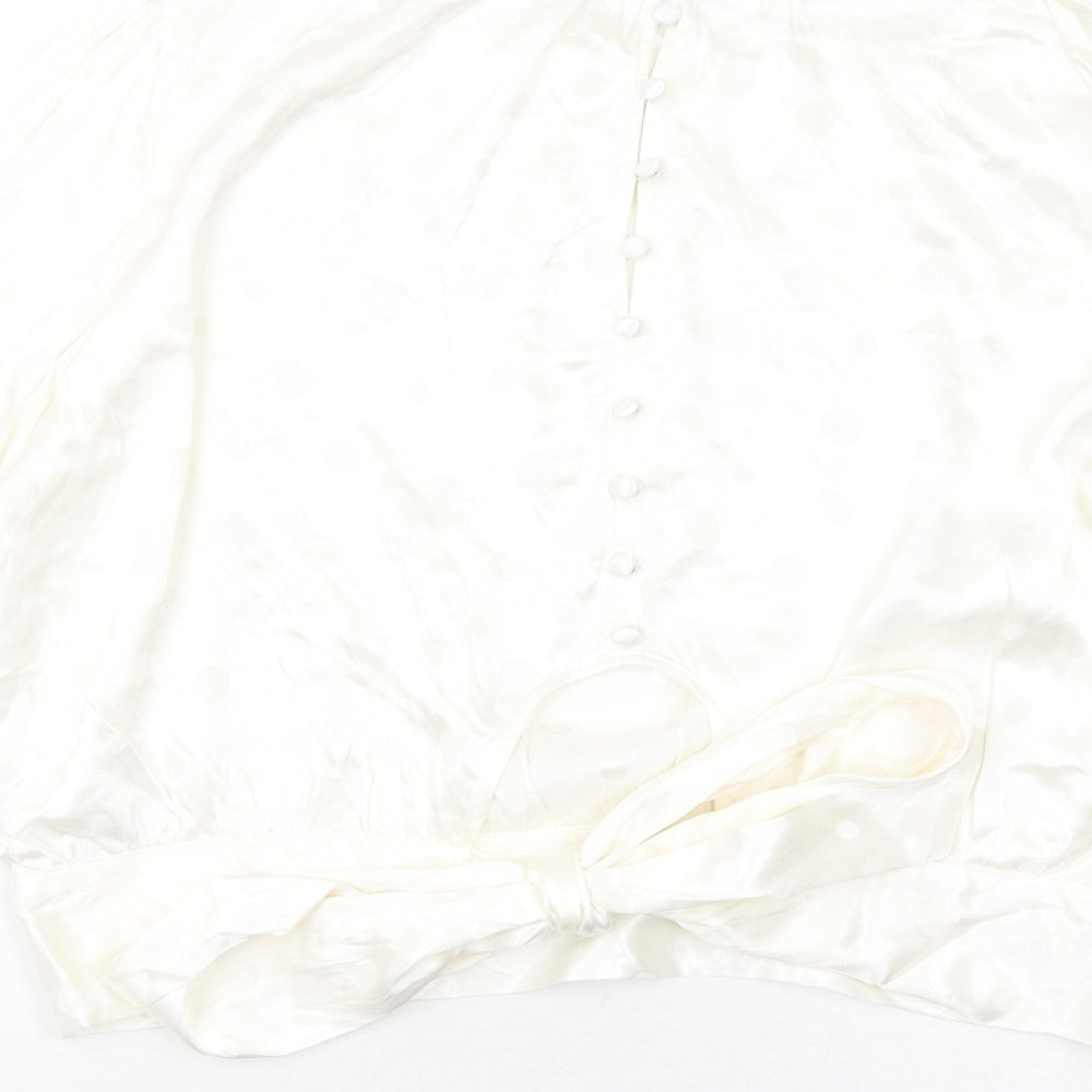 Marks and Spencer Womens Ivory Viscose Basic Blouse Size 18 Round Neck