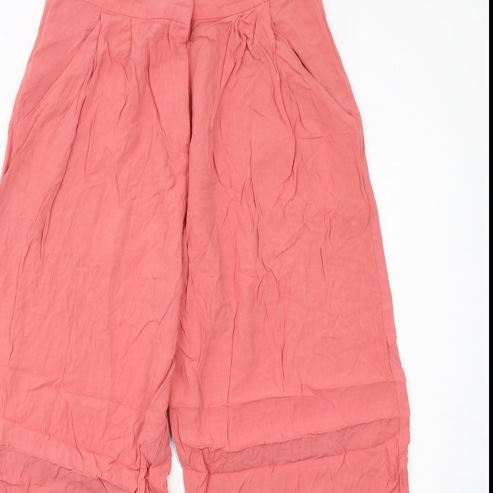 ASOS Womens Pink Viscose Trousers Size 6 Regular Zip