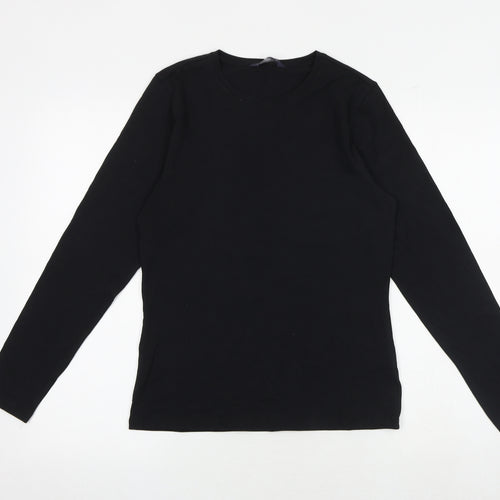 NEXT Womens Black Cotton Basic T-Shirt Size 10 Round Neck