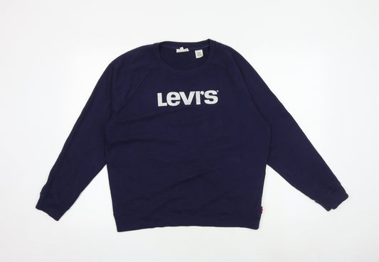 Levi's Mens Blue Cotton Pullover Sweatshirt Size M