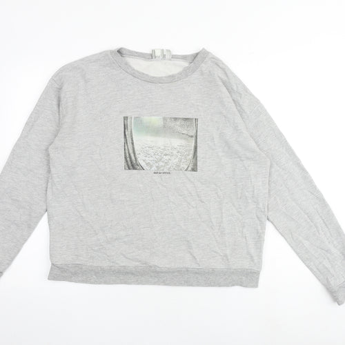 ASOS Womens Grey Cotton Pullover Sweatshirt Size 16 Pullover - Out of Office