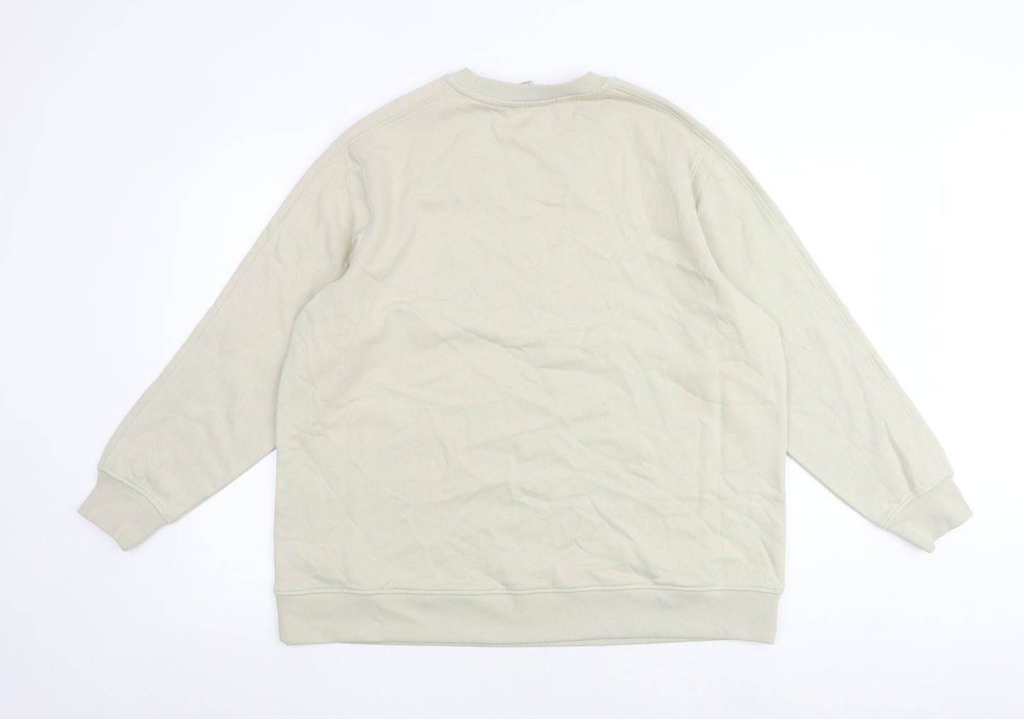 Marks and Spencer Mens Beige Cotton Pullover Sweatshirt Size L - Aprés Ski
