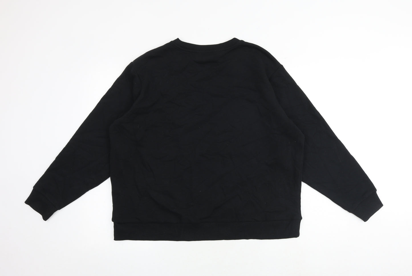 Marks and Spencer Womens Black Cotton Pullover Sweatshirt Size L Pullover