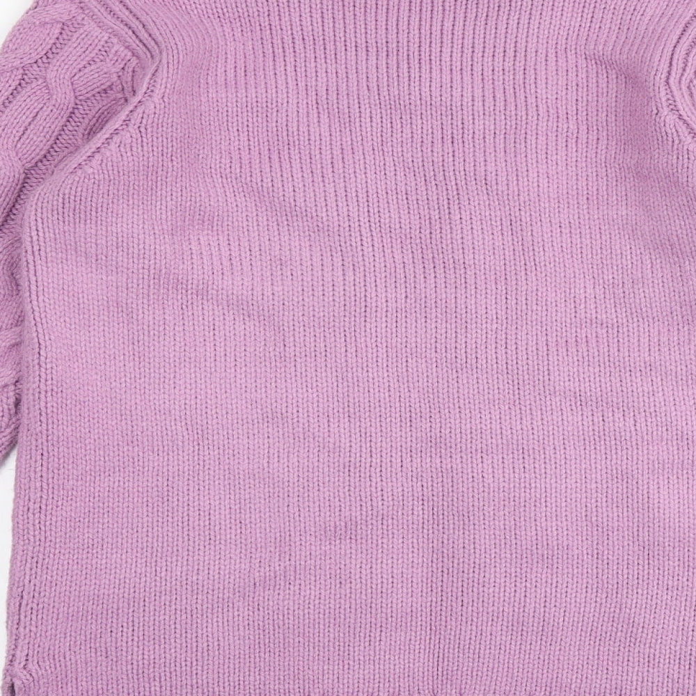 Marks and Spencer Womens Purple V-Neck Acrylic Pullover Jumper Size S