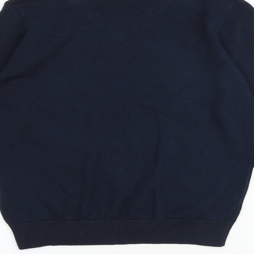 Marks and Spencer Boys Blue Crew Neck 100% Cotton Pullover Jumper Size 9-10 Years Pullover