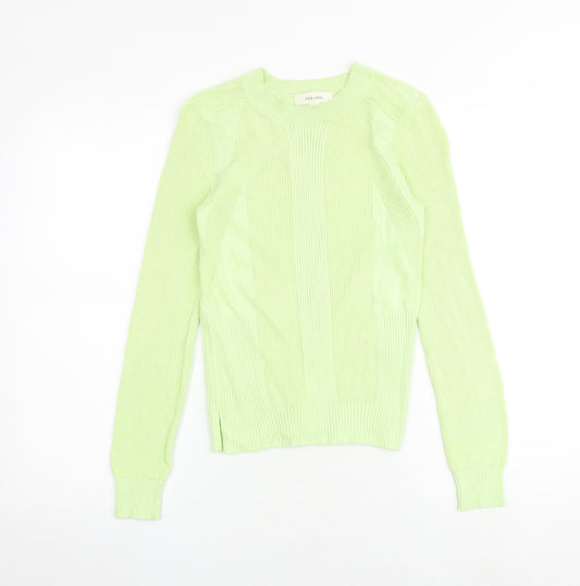 Per Una Womens Green Round Neck Viscose Pullover Jumper Size 8