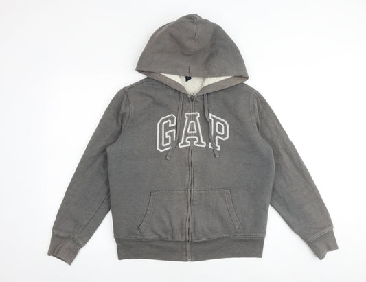 Gap Womens Grey Cotton Full Zip Hoodie Size L Zip