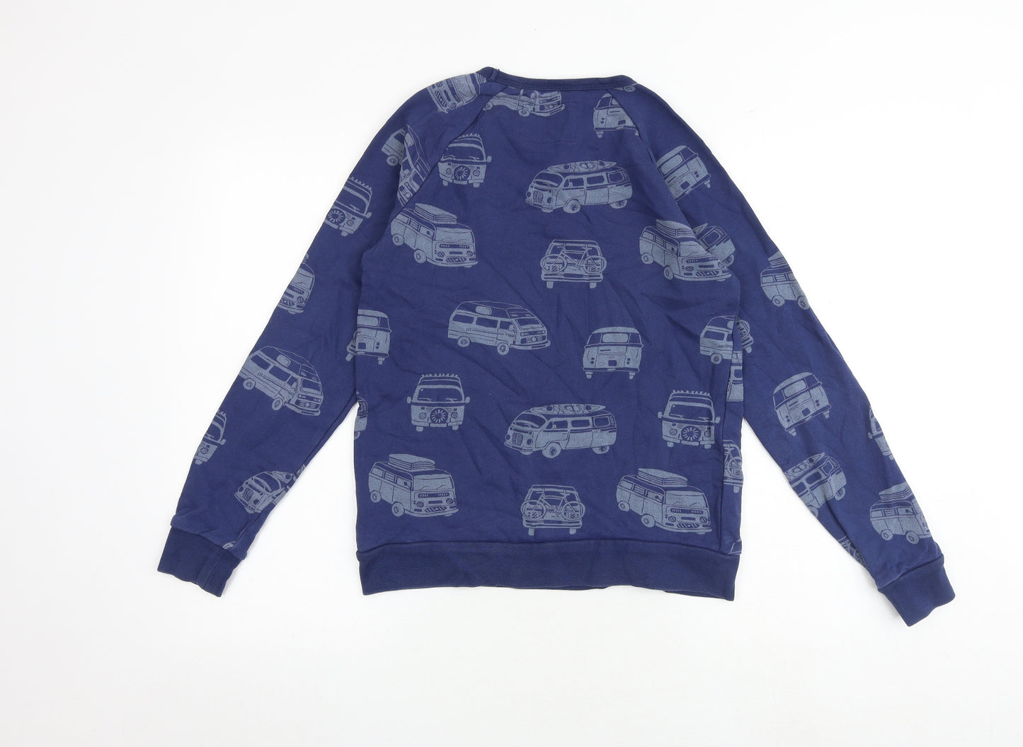 Mini Boden Boys Blue Geometric 100% Cotton Pullover Sweatshirt Size 11-12 Years Pullover - Campervan Print