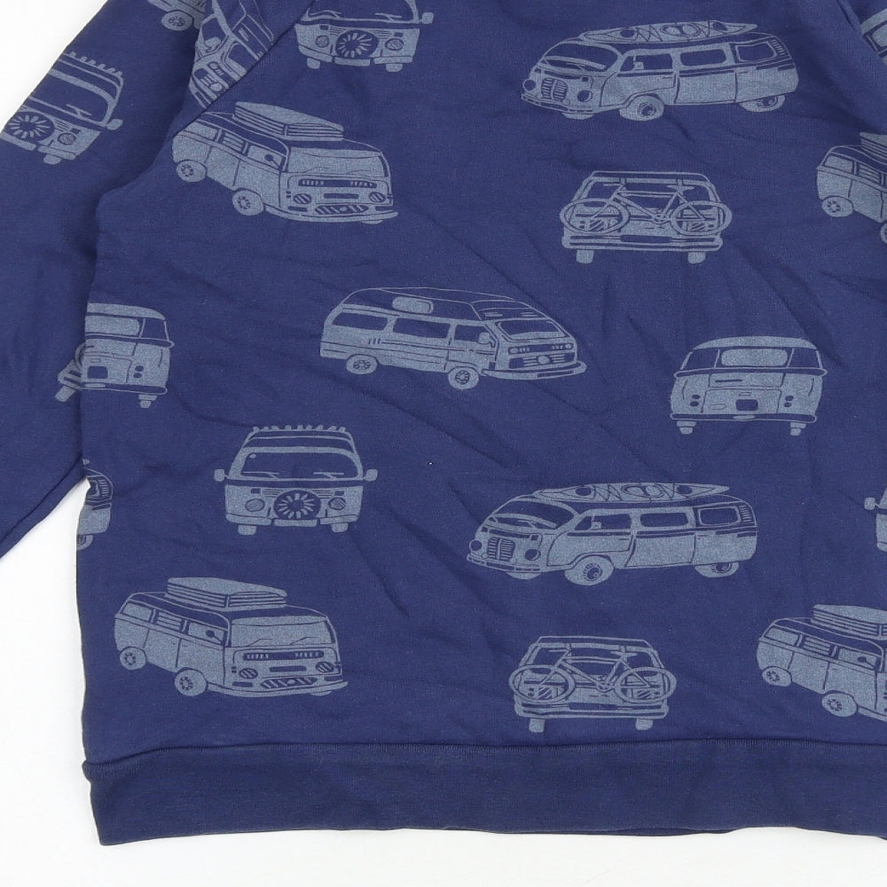Mini Boden Boys Blue Geometric 100% Cotton Pullover Sweatshirt Size 11-12 Years Pullover - Campervan Print