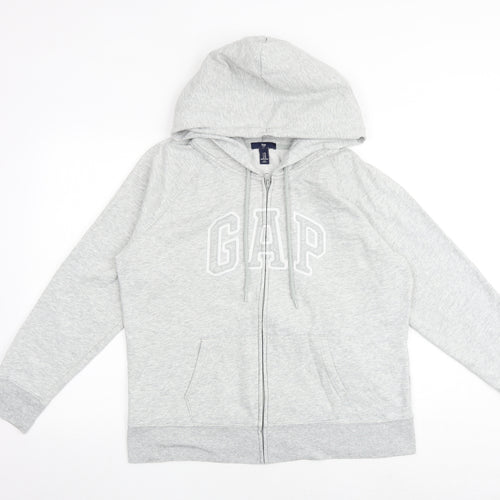 Gap Womens Grey Polyester Full Zip Hoodie Size XL Zip