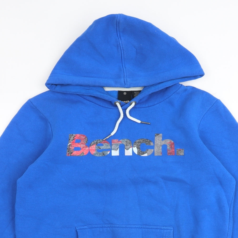 Bench Mens Blue Cotton Pullover Hoodie Size M