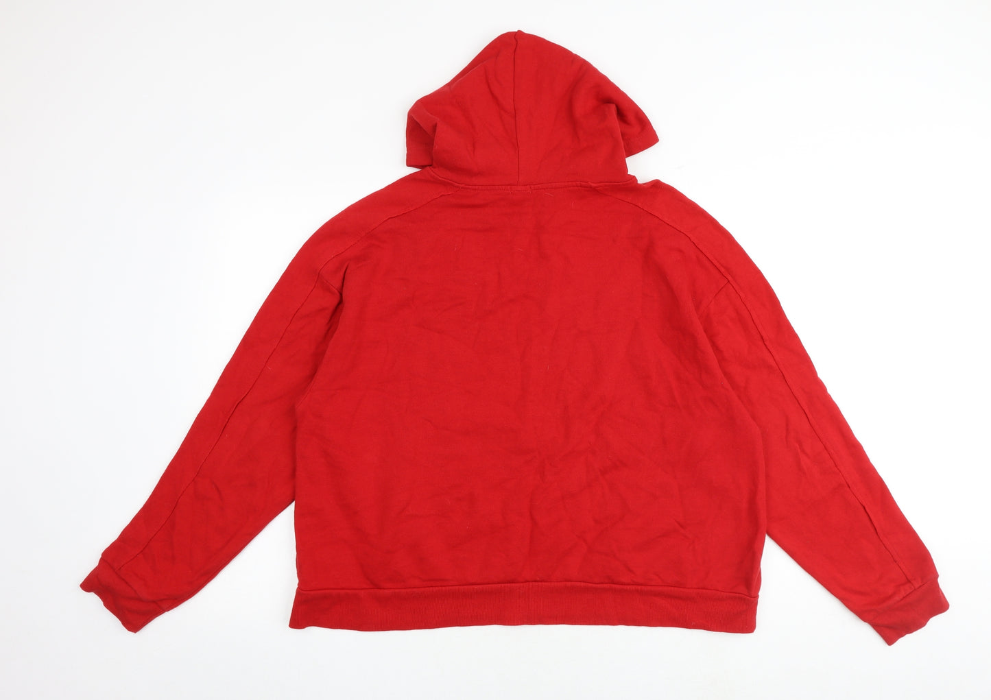River Island Mens Red Cotton Pullover Hoodie Size L