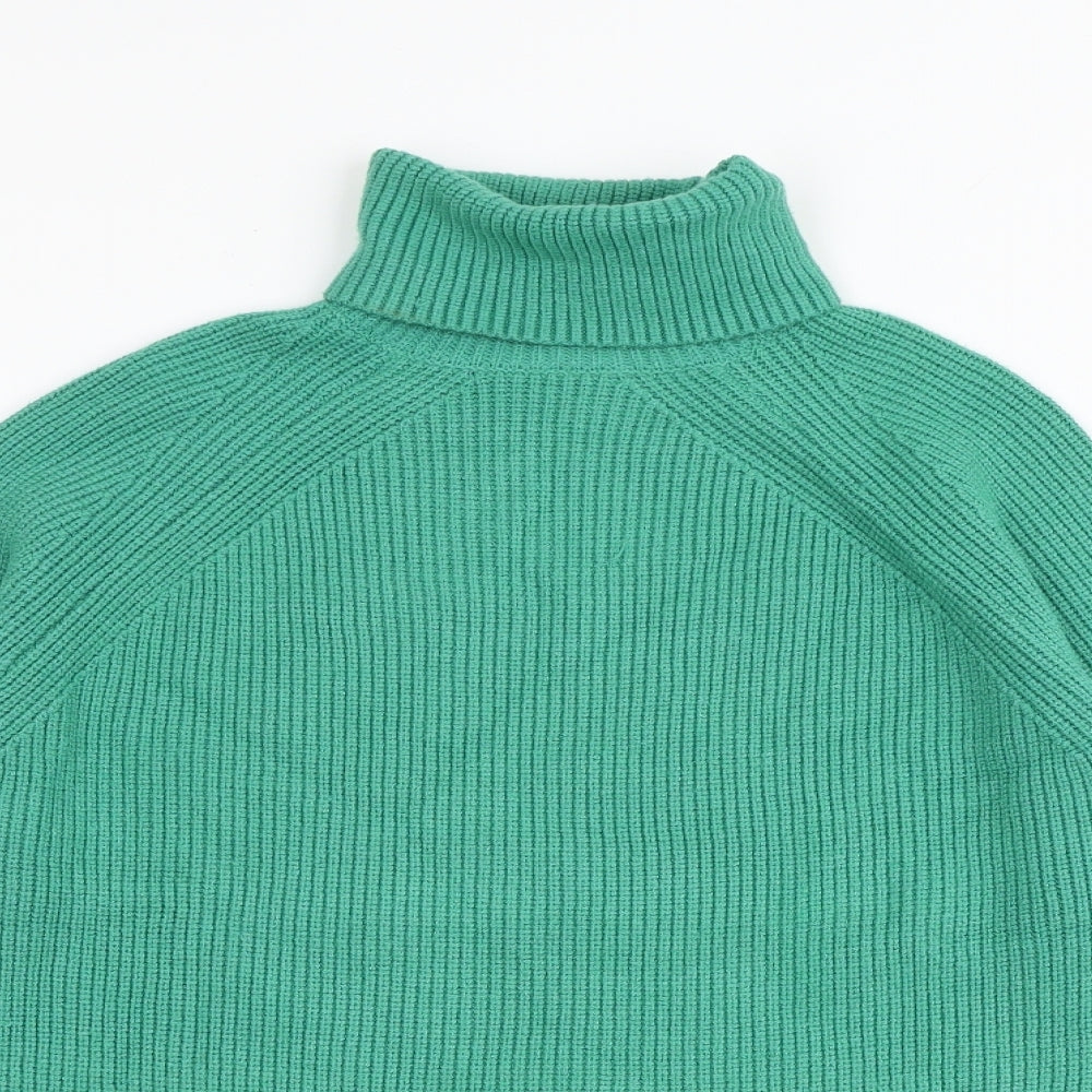 Marks and Spencer Womens Green Roll Neck Viscose Pullover Jumper Size M
