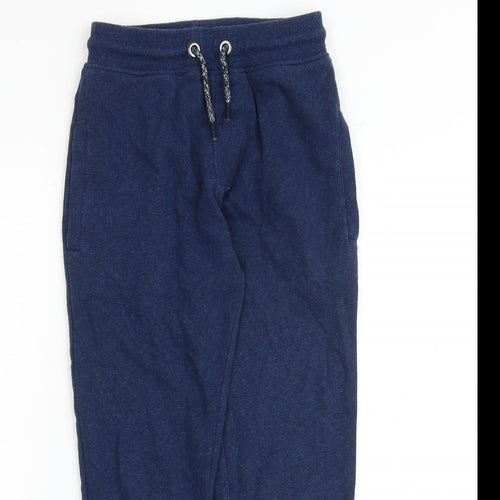 NEXT Boys Blue Cotton Jogger Trousers Size 9 Years Regular Drawstring