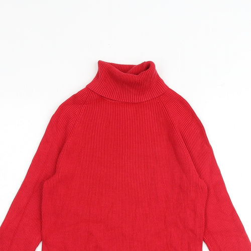 Marks and Spencer Womens Red Roll Neck Viscose Pullover Jumper Size 14