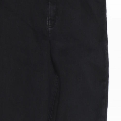 Dorothy Perkins Womens Black Cotton Skinny Jeans Size 14 Extra-Slim Zip