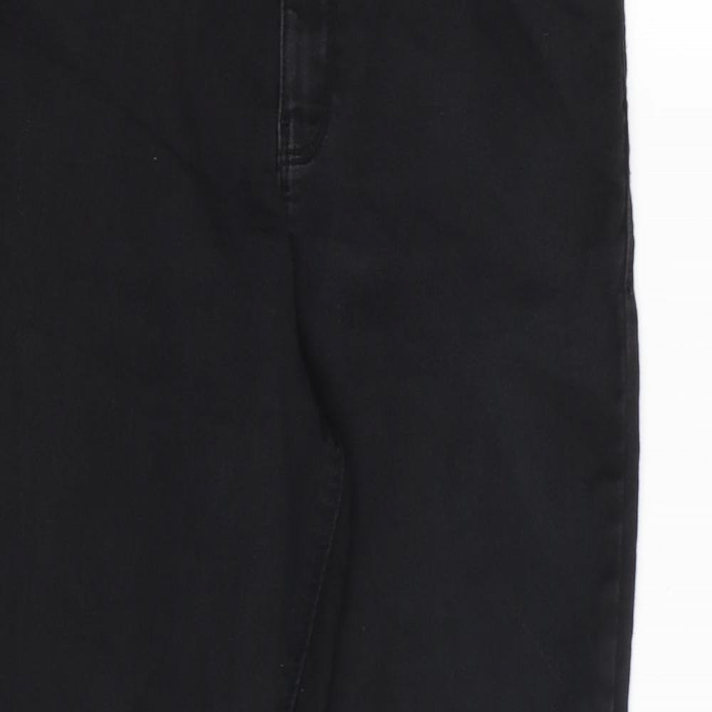 Dorothy Perkins Womens Black Cotton Skinny Jeans Size 14 Extra-Slim Zip