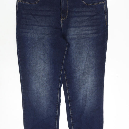 CURVE APPEAL Womens Blue Cotton Jegging Jeans Size 12 Regular Zip
